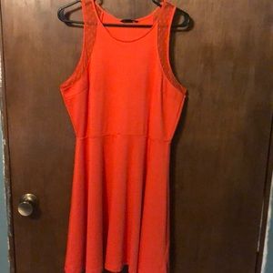 Bright orange skater style dress